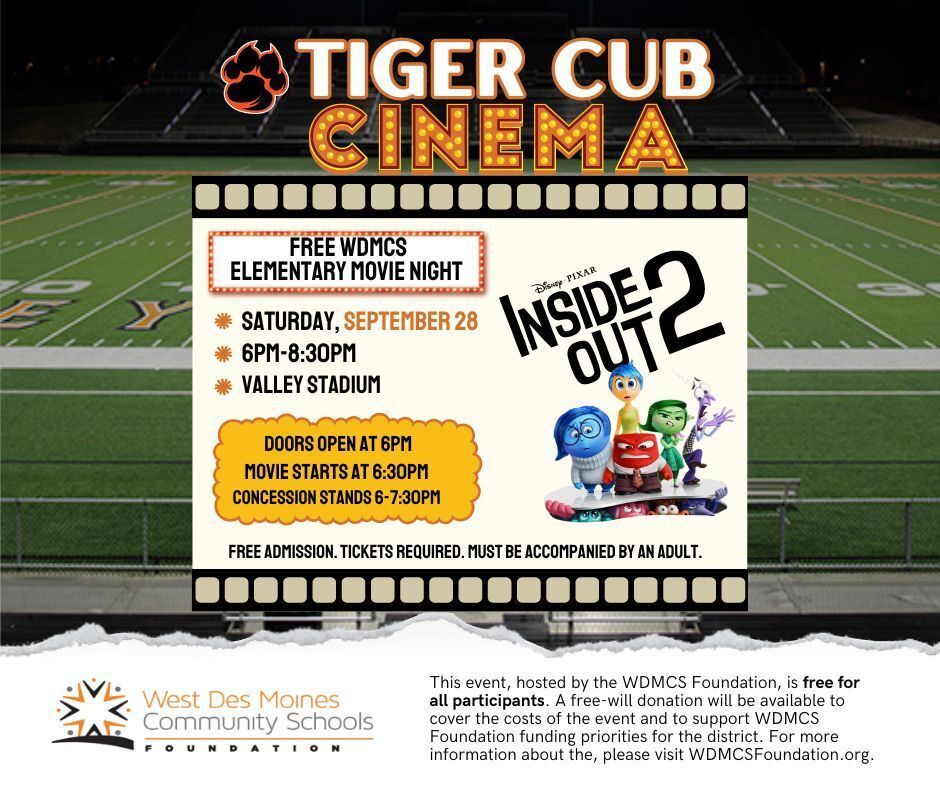 Tiger Cub Cinema - Elementary Movie Night