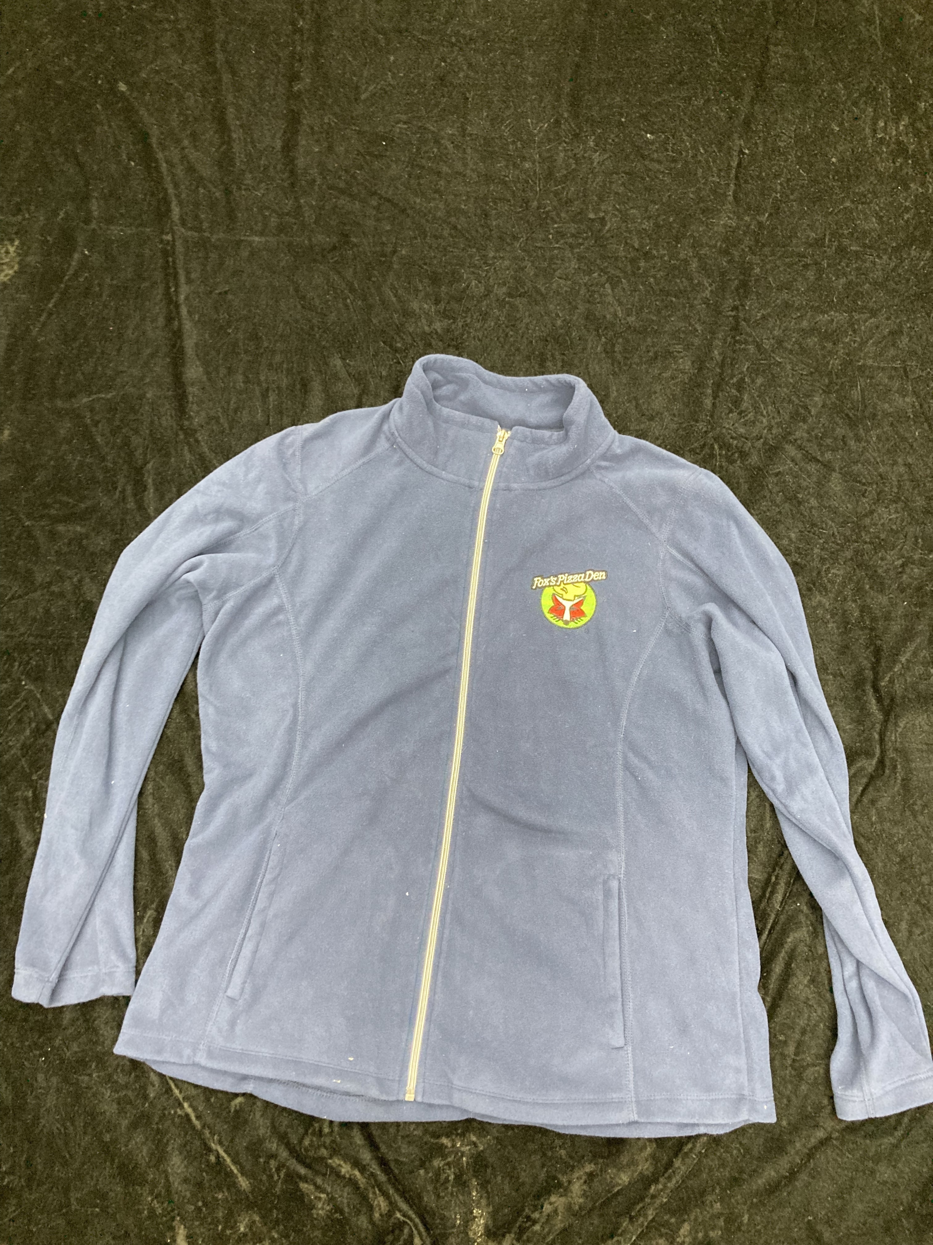 SALE Fox's Logo - LADIES Large Blue Full-Zip Fleece Jacket