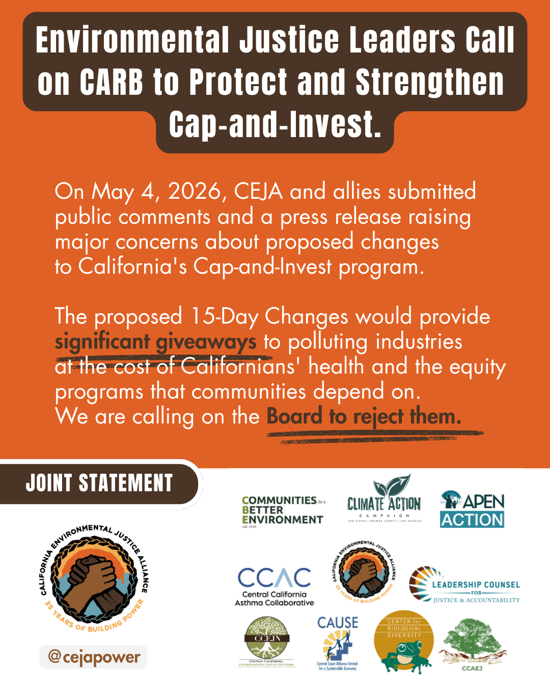 Environmental Justice Comments on the Proposed 15-Day Changes to the California Cap on Greenhouse Gas Emissions and Market-Based Compliance Mechanisms Regulation