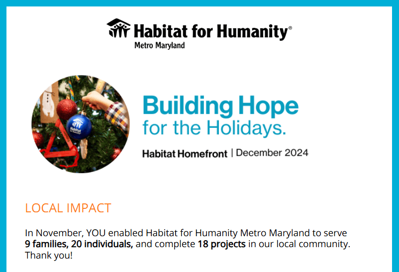 Habitat Homefront December 2024 Newsletter