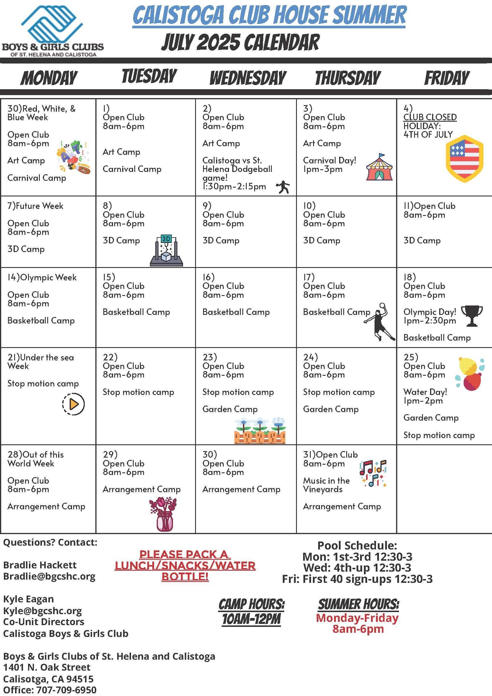 July Calendar