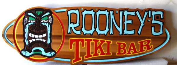 Bar Pub Saloon Tavern Signs Plaques Rb27218 Carved Cedar Tropical Bar Sign For Roony S Tiki