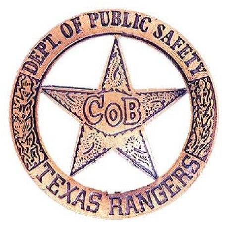 PP-1820 - Engraved Wall Plaque of the Star Badge of the Texas Rangers Dept. of Public Safety (Antique), Copper-Plated