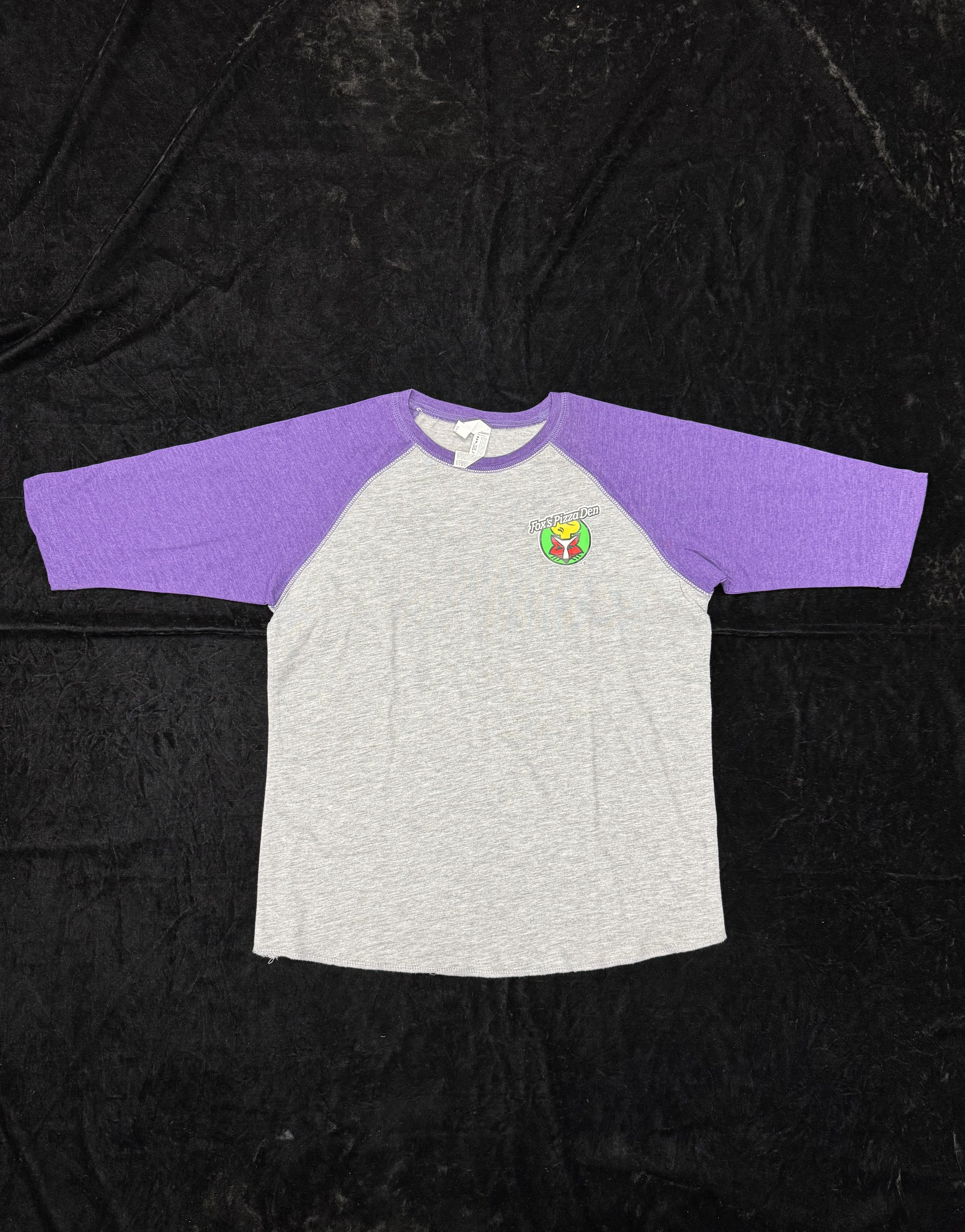 SALE Fox's Logo - YOUTH MEDIUM Grey/Purple 3/4-Sleeve