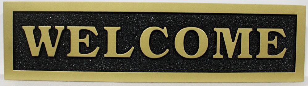 D13167 - Carved and Sandblasted "Welcome" Sign