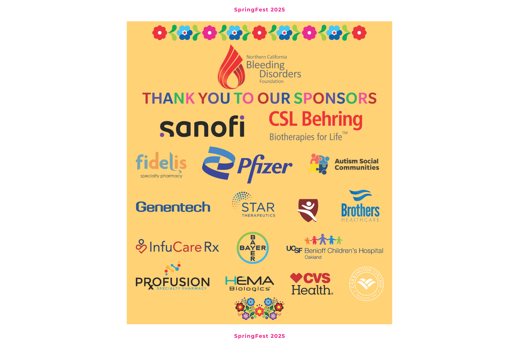 SpringFest 2025 Sponsors, we THANK YOU