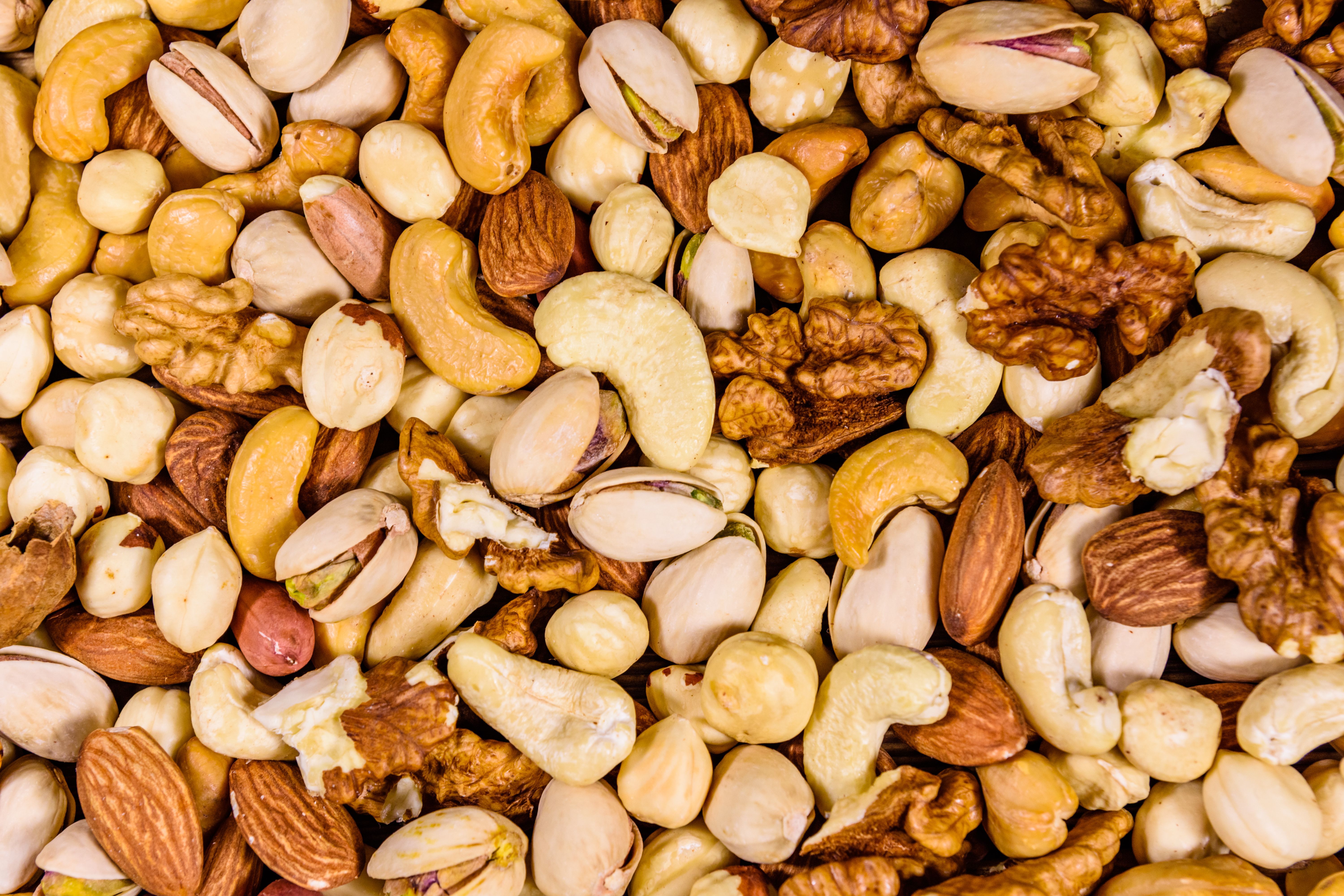Background image of mixed nuts