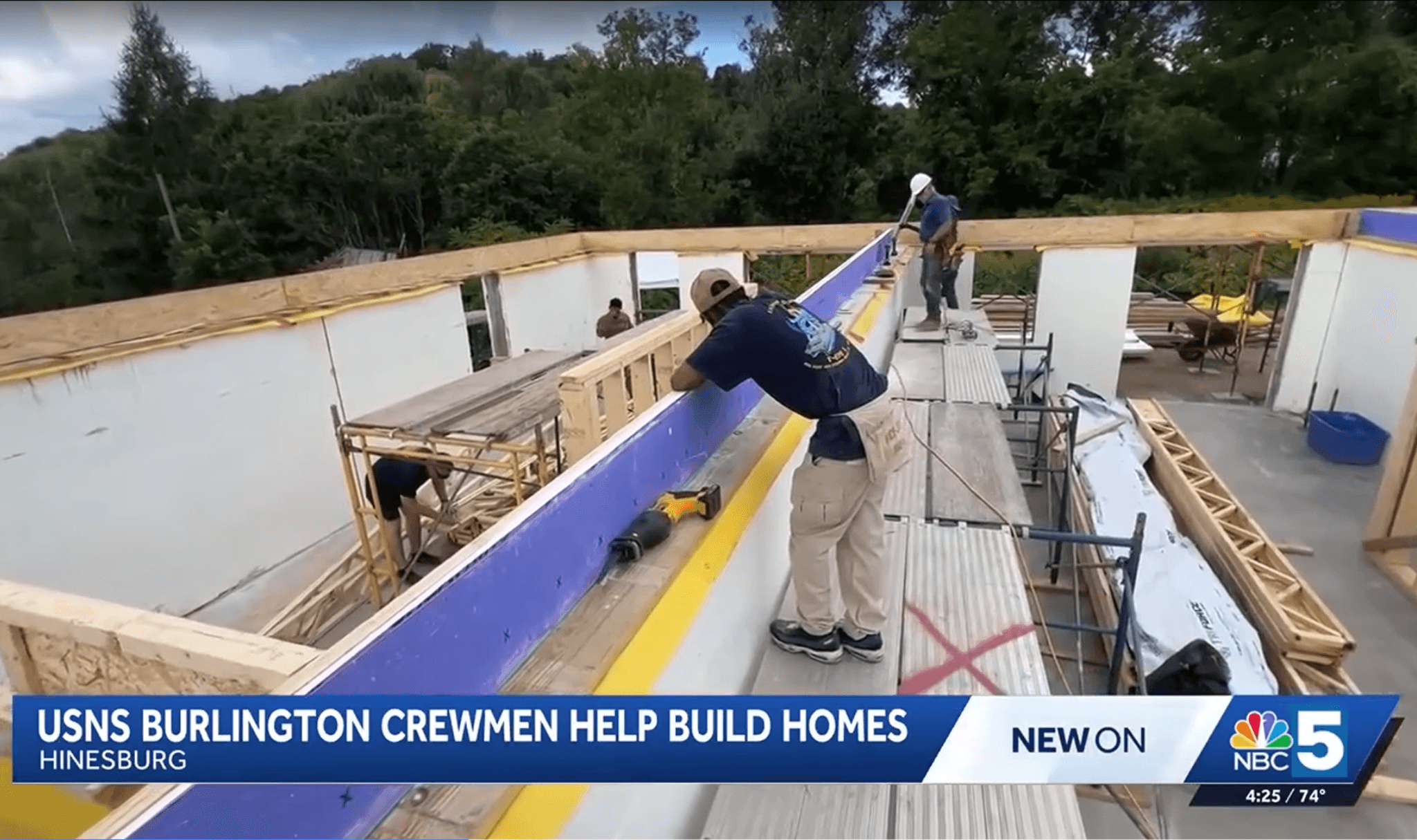 Crew of USNS Burlington lends muscle to Green Mountain Habitat for Humanity Project