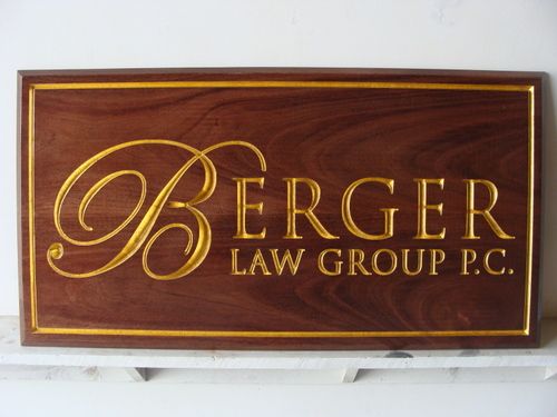 M3000 - Law Firm Mahogany Sign, Engraved with Gold-Leaf Gilding (Gallery 10)