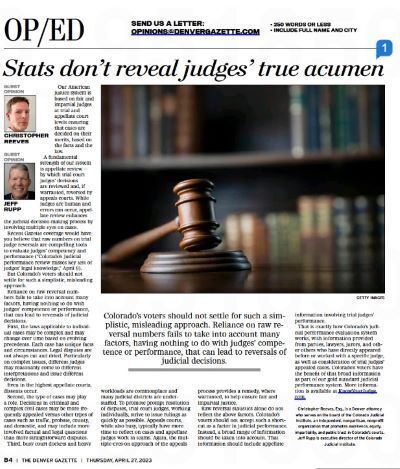 Screenshot of CJI's April 2023 op-ed in the Denver Gazette