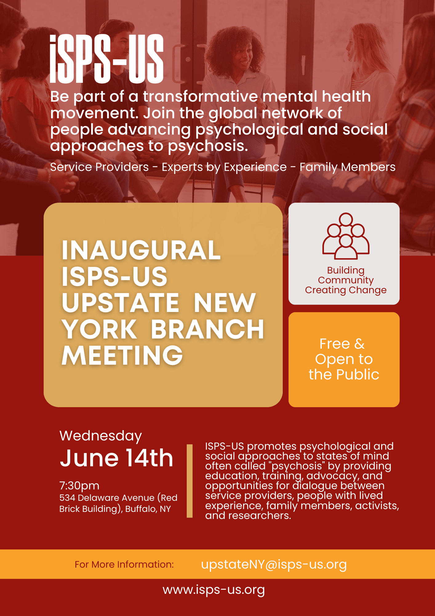 Inaugural ISPS-US Upstate New York Meeting flyer