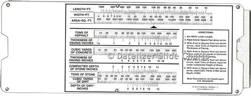 Construction Aggregate Slide Rule Estimator