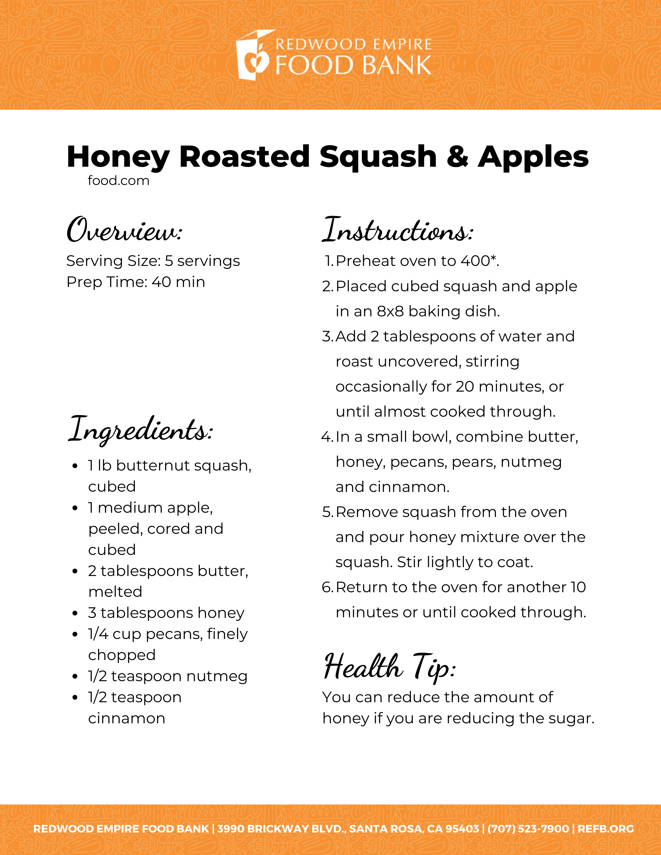 Honey Roasted Squash & Apples