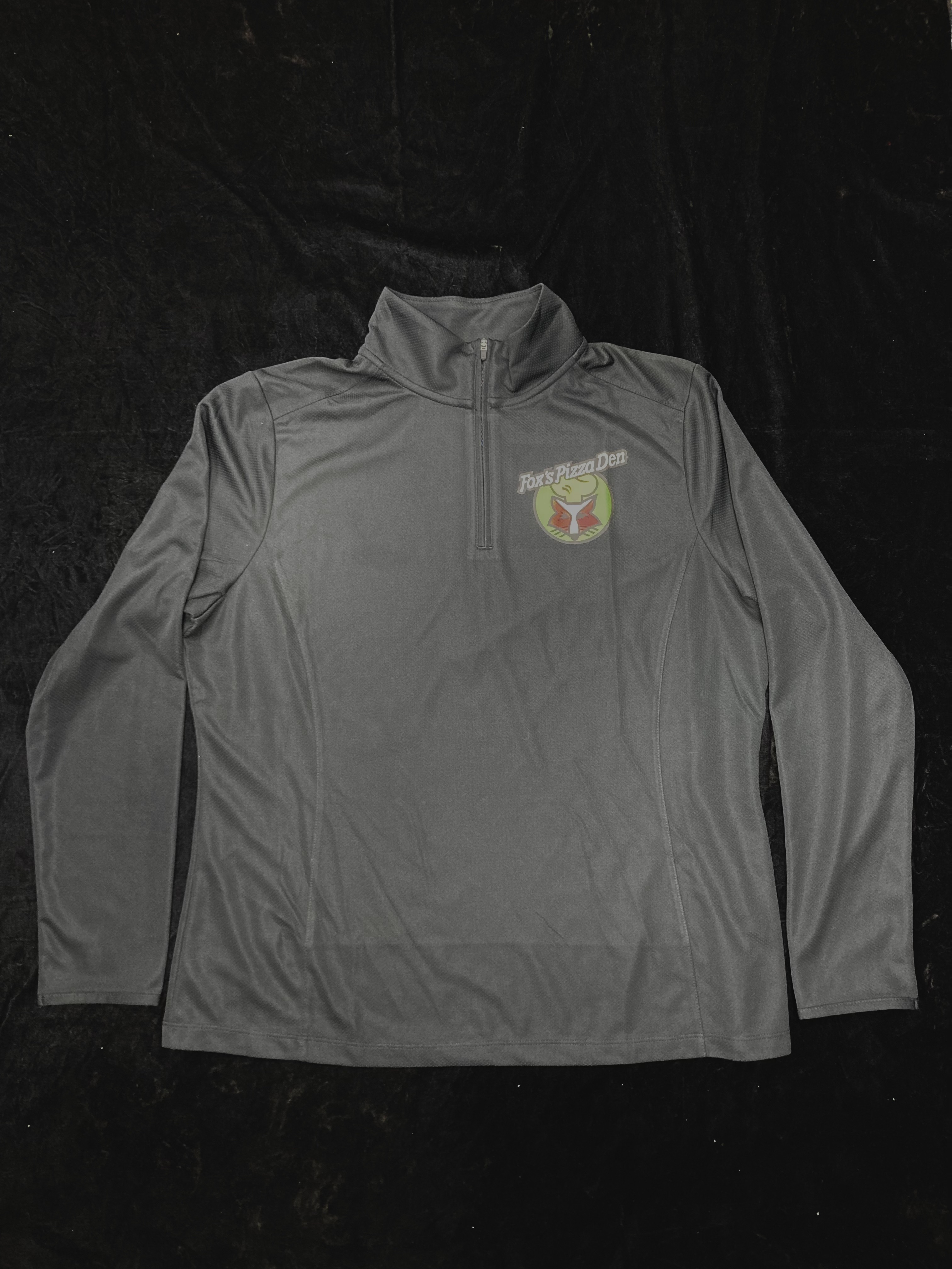SALE Fox's Logo - LADIES 2XL Black Quarter-Zip