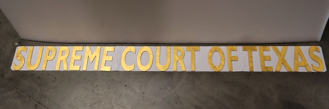 GP-1389A - Carved 2.5-D Sign for  Supreme Court of Texas,  24K Gold-Leaf Gilded 
