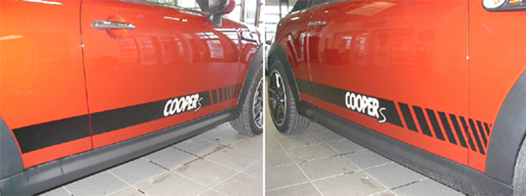 2011 Spice Orange MINI Cooper S with Custom S Side Stripes