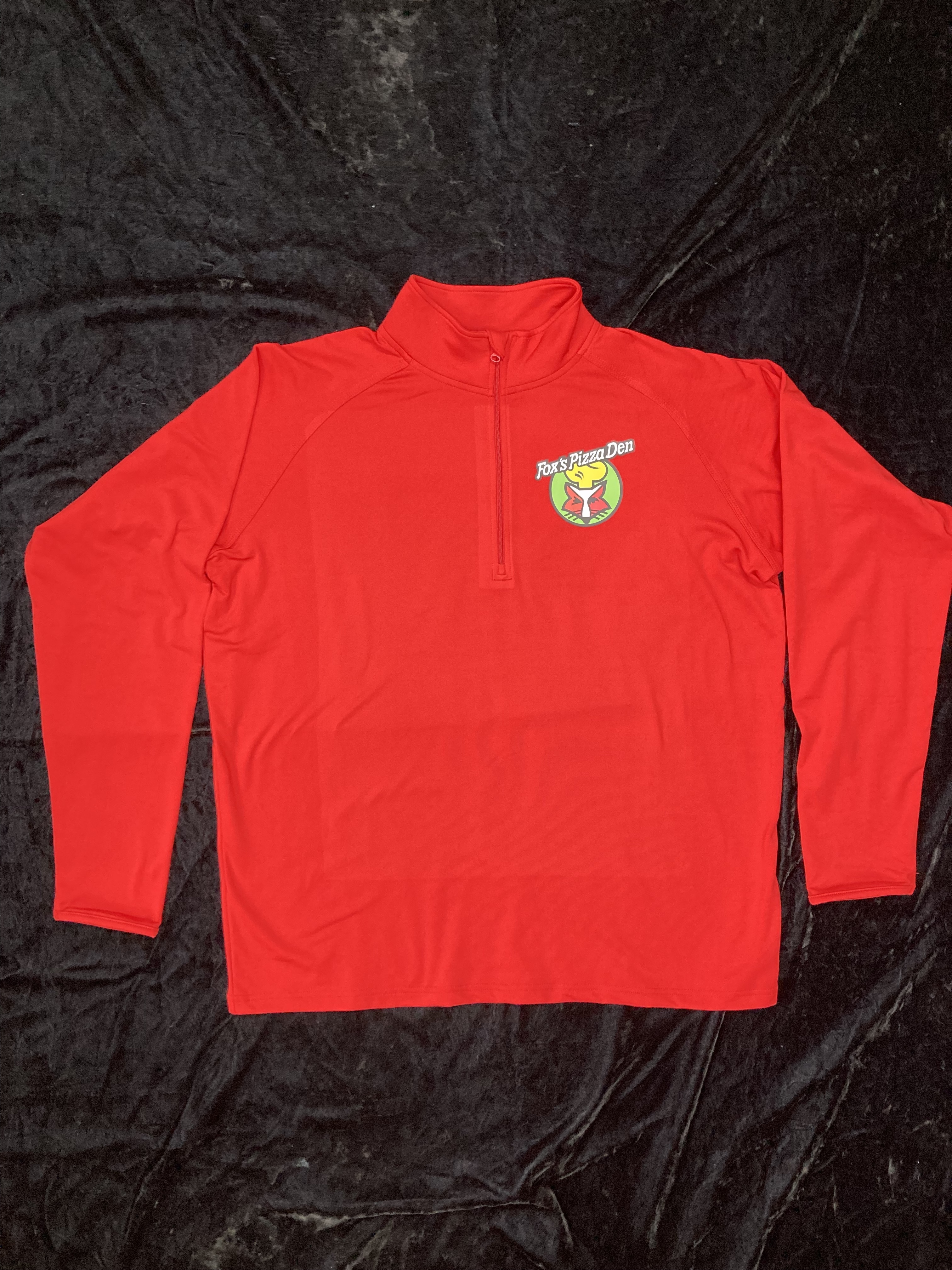SALE Fox's Logo - Large Red Moisture-Wicking Quarter-Zip