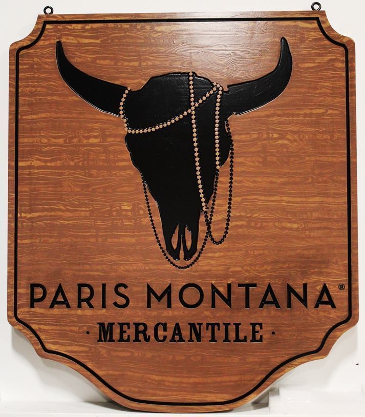M1871 - Engraved  Faux Wood Sign for the Paris Montana Mercantile Store