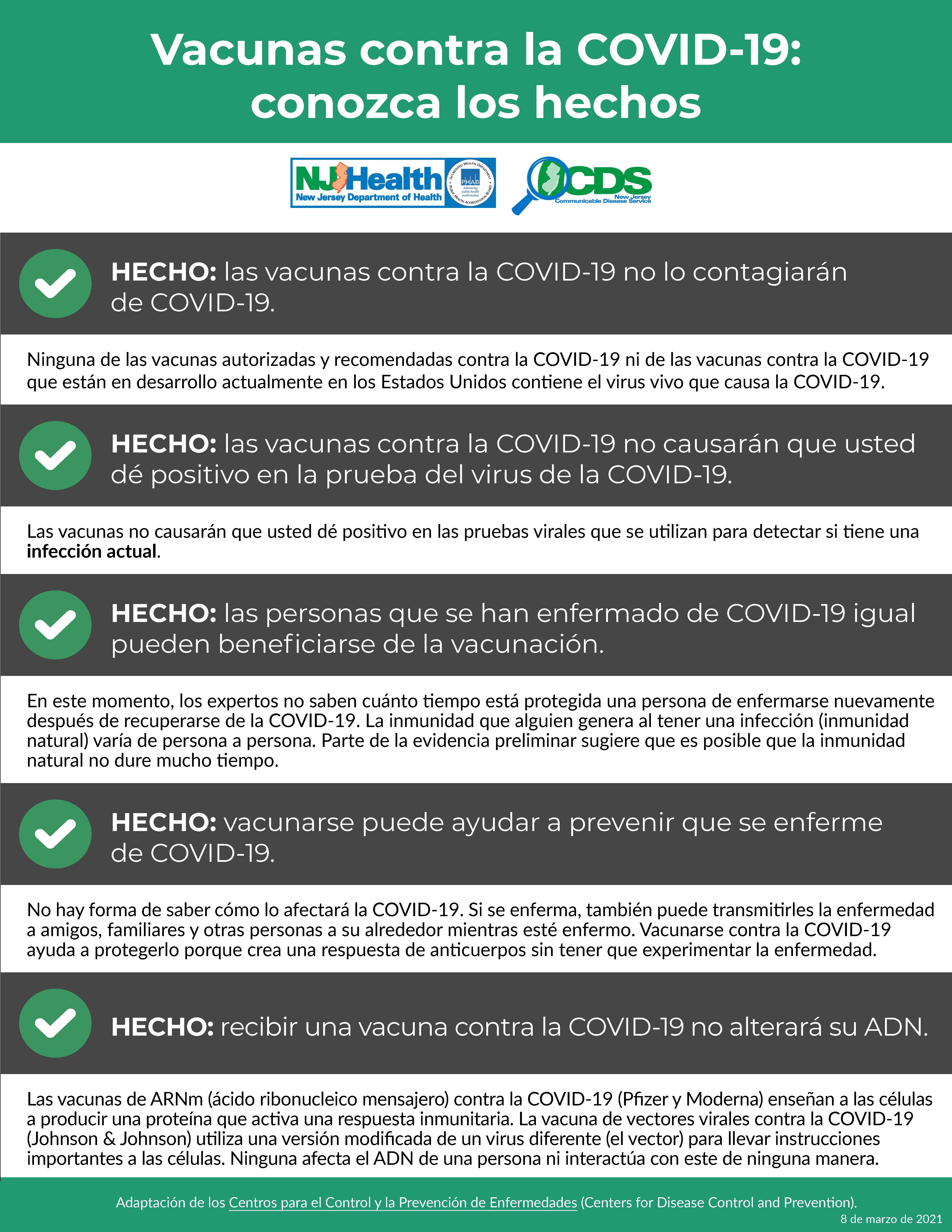 COVID-19 Vaccine Know the Facts flyer (Spanish)