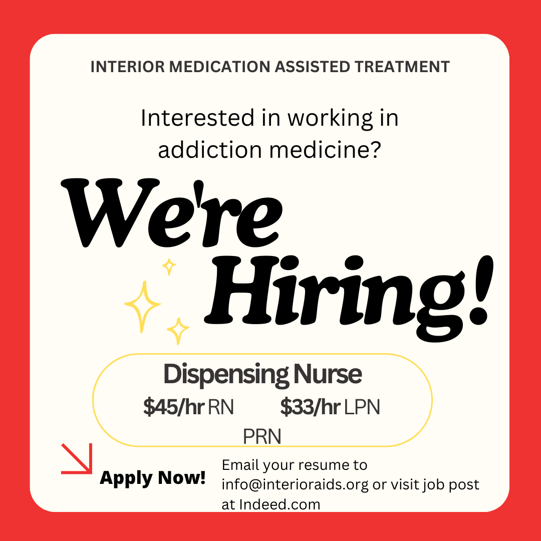 Dispensing RN or LPN for Interior Medication Assisted Treatment 
