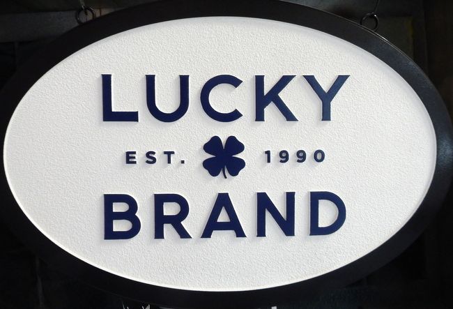 SA28058 - High Density Urethane Sign for Retail Sales with "Lucky Brand" Four-Leaf Clover