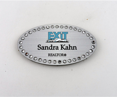 Exit Realty Brushed Silver Oval