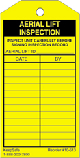 Aerial Lift Inspection Tag