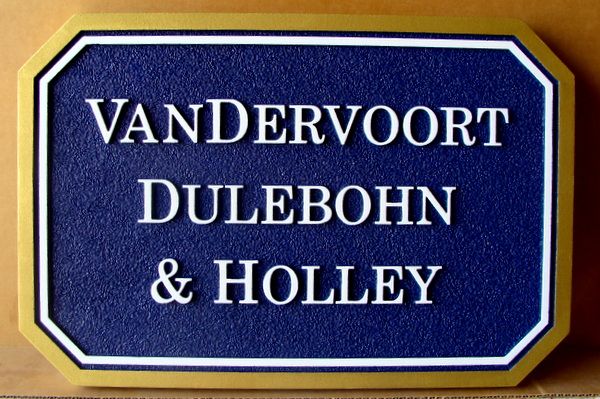 C12081 - Sandblasted HDU Name Sign for Financial Planning Group , with Raised Text and Border