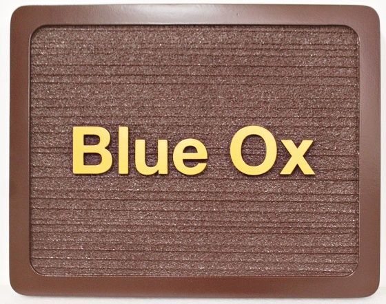 SA28057 - Carved and Sandblasted High Density Urethane (HDU) Sign for "Blue Ox"
