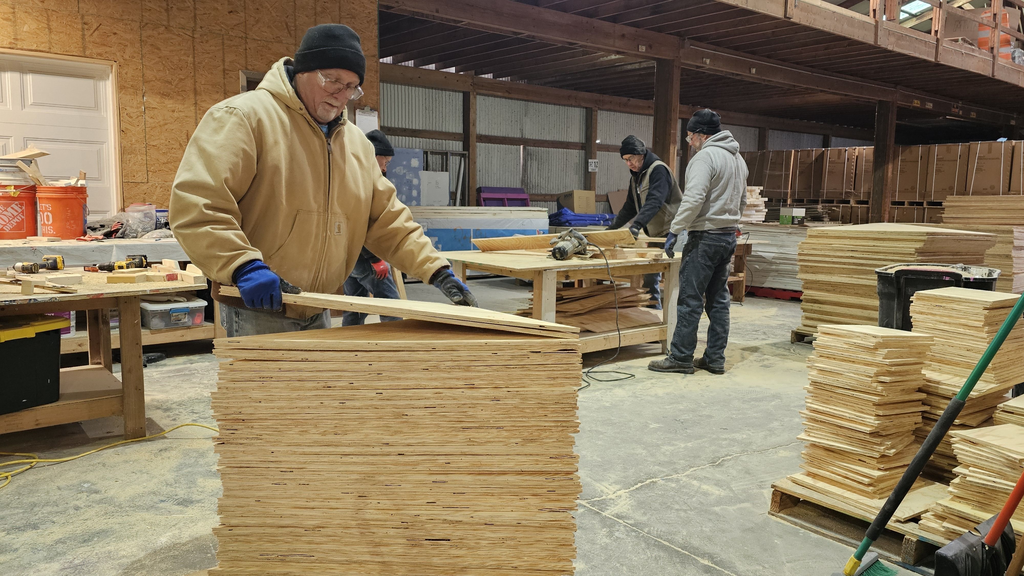 Construction Volunteers Working