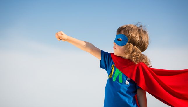 Young child with super hero cape - CASA for Children volunteer advocates for foster youth