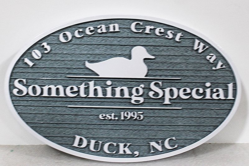 L21657 -  Carved  2.5-D Sandblasted Address and "Something Special" Name Sign