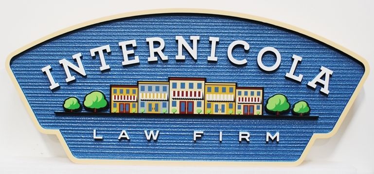 A10107 - Carved Raised Relief and Sandblasted Wood Grain Sign for the Internicola Law Firm
