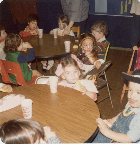 Michelle Shleifer celebrating Purim in 1979