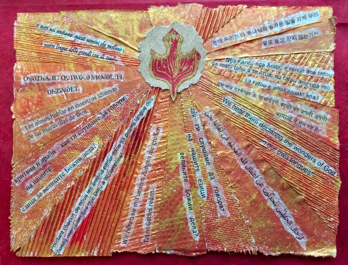 Pentecost (Mixed media art by Sue Carroll)
