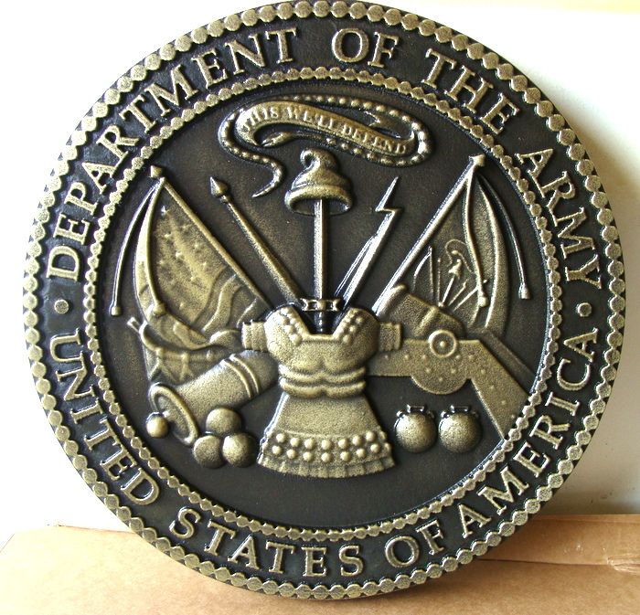 M7148 - Brass  Wall Plaque of US Army Great Seal