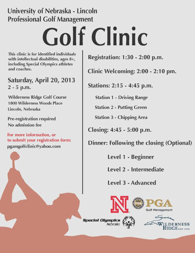 UNL Offers Free Golf Clinic for SONE Athletes and Coaches