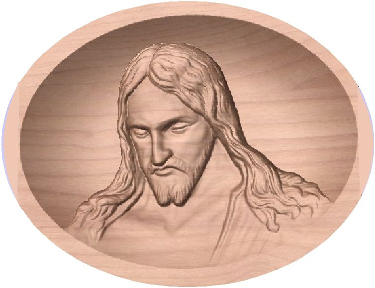 D13350 - Carved 3D Plaque, Head of Jesus Christ