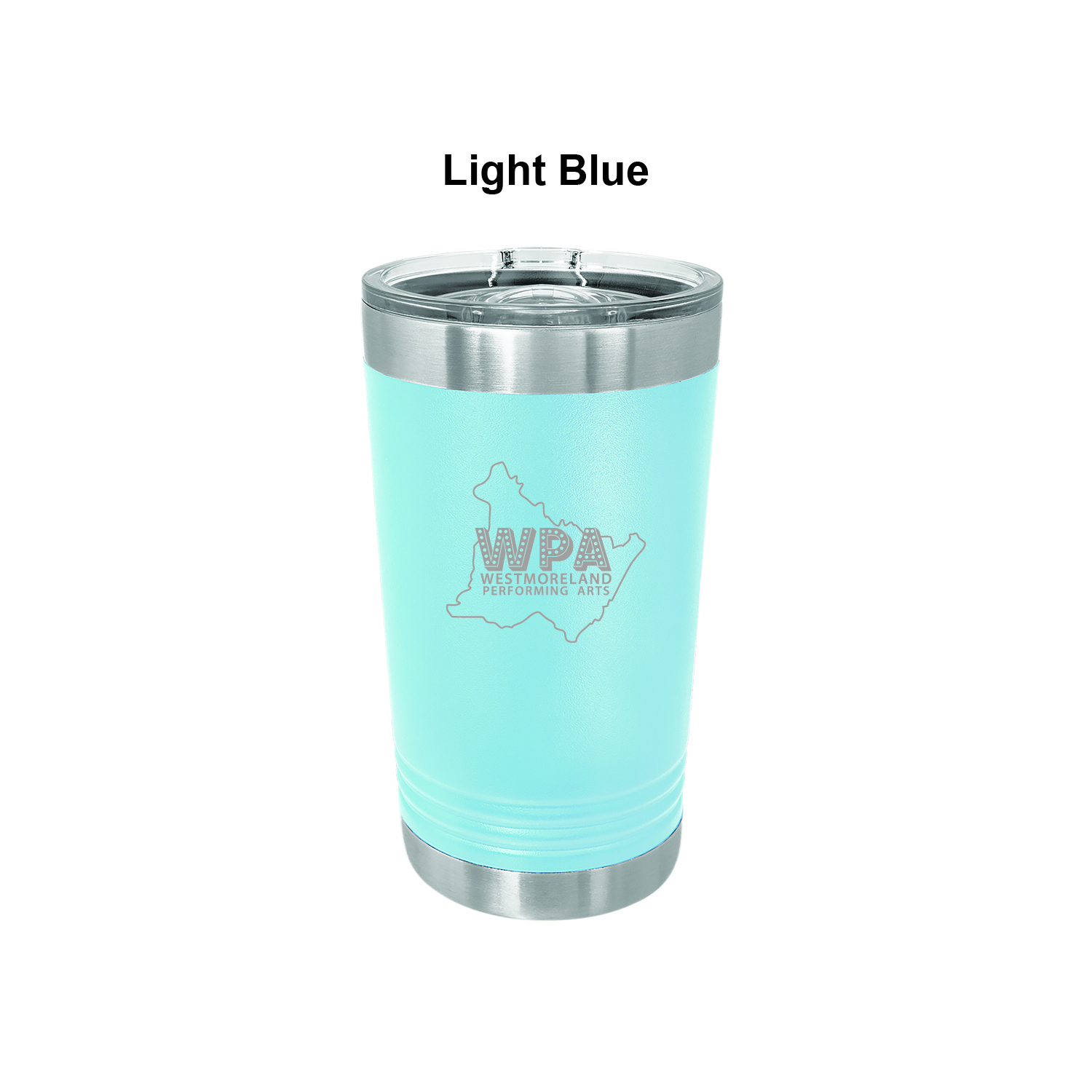 Light Blue 16 oz. Polar Camel Pint with Slider Lid