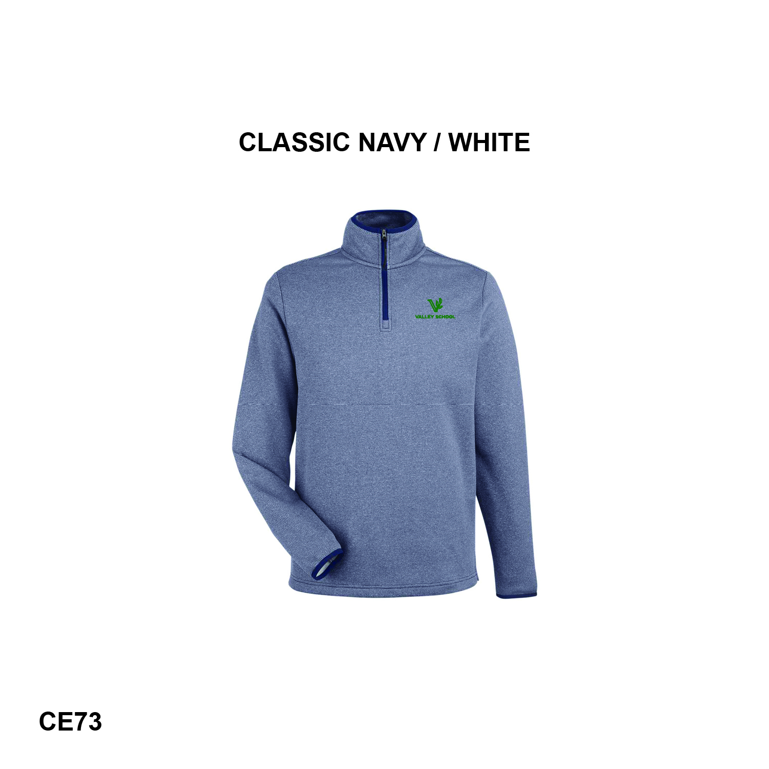 VALLEY SCHOOL WITH V LOGO - CORE365 Men's Venture Heathered Stripe Quarter-Zip Pullover