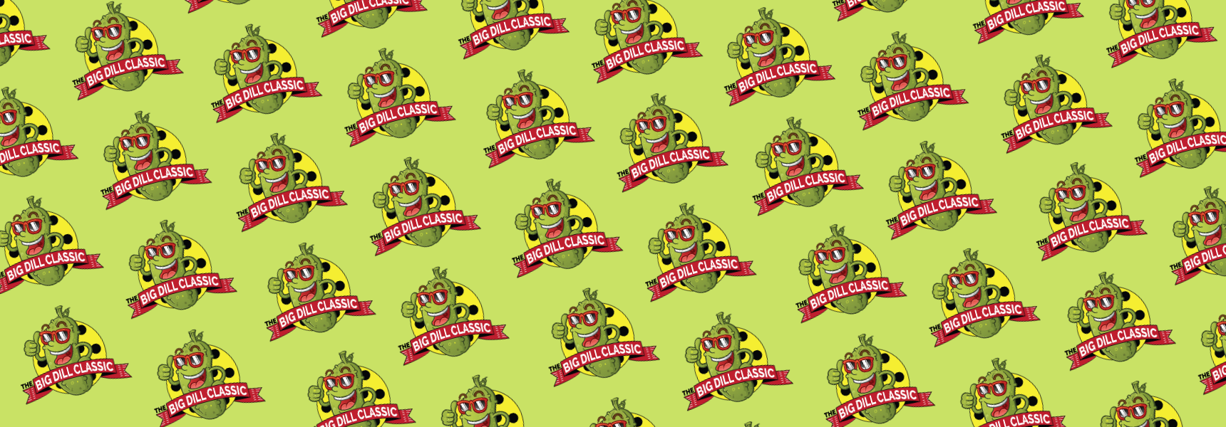 Graphic background with repeating Big Dill Classic logo