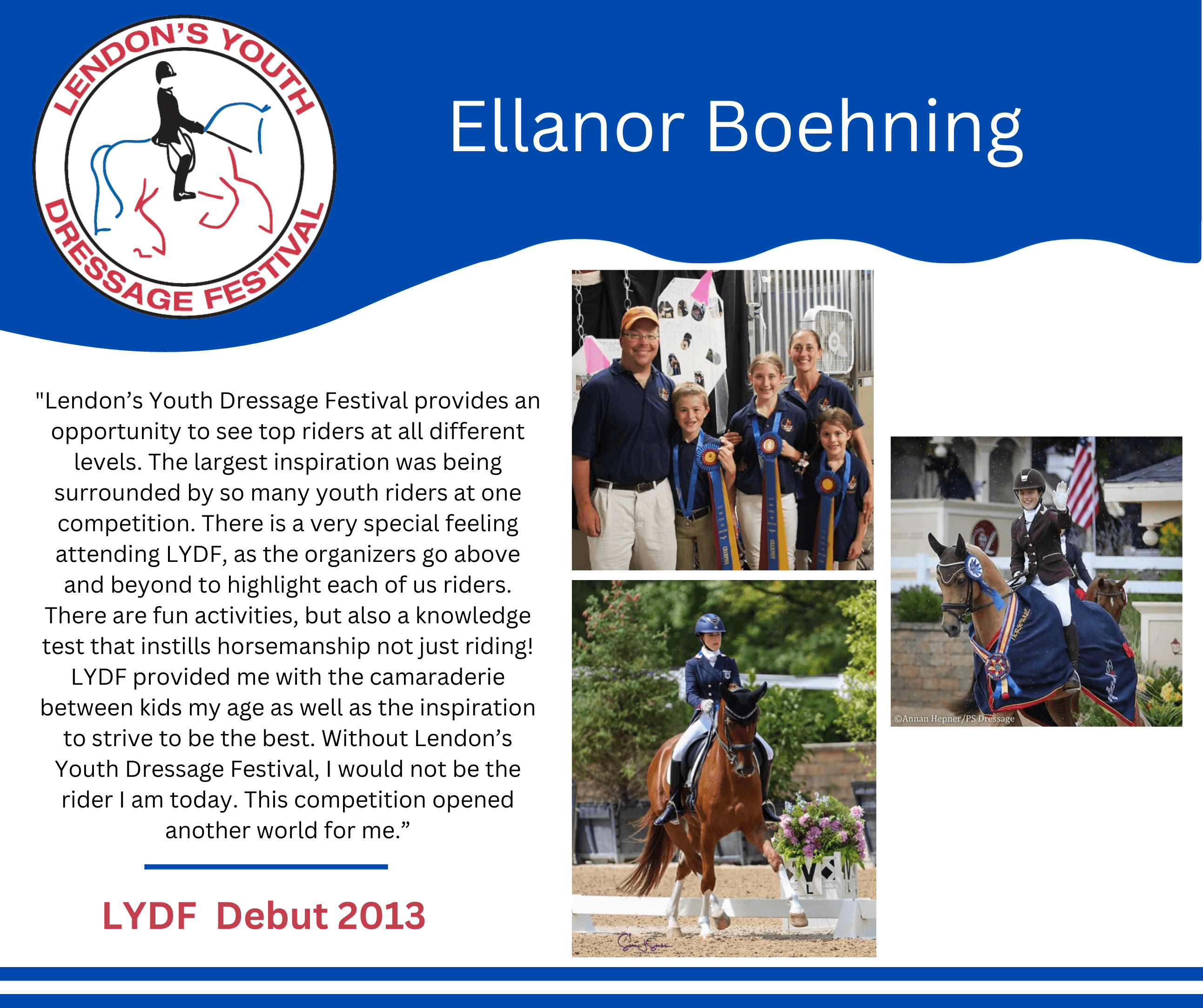 Ellanor Boehning - LYDF Testimonial - Click to Read More