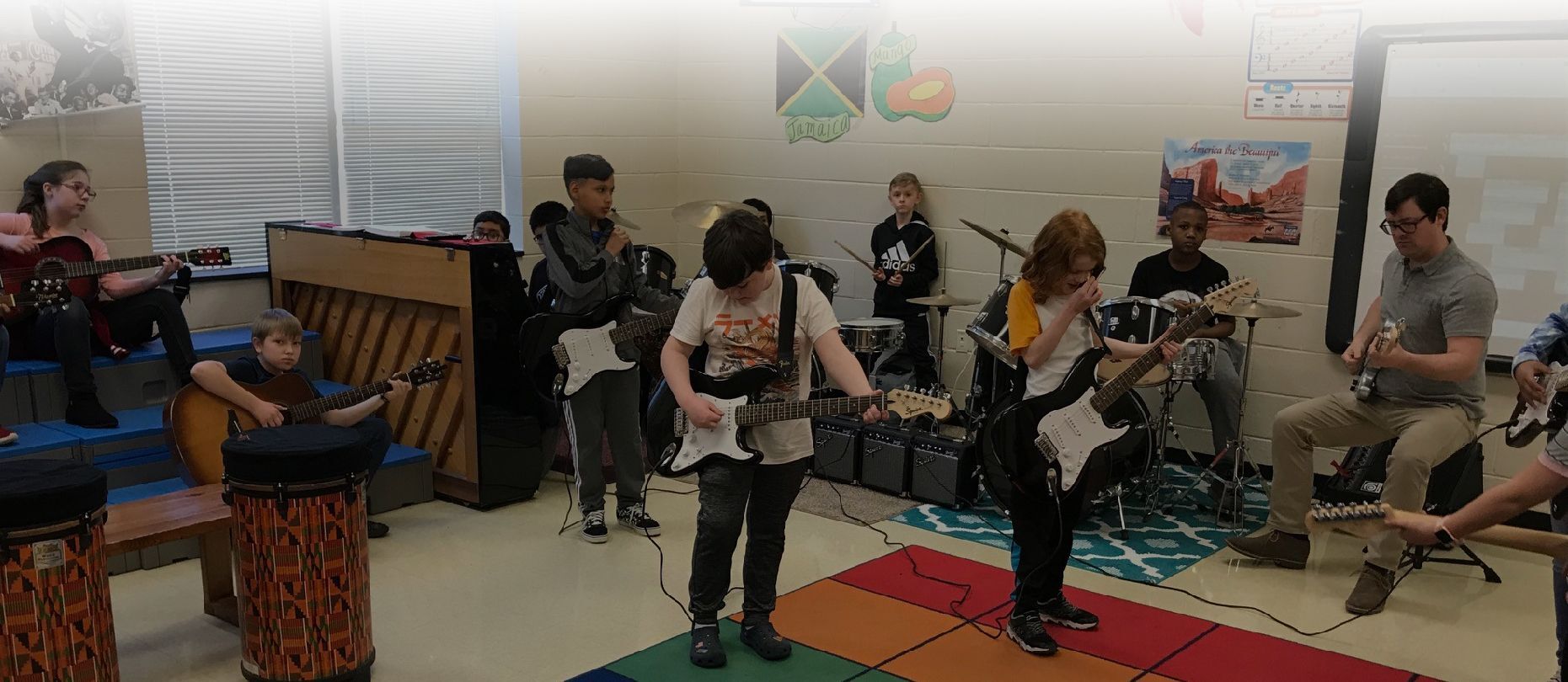 Sardis Elementary Students and Their Teacher Rock Out