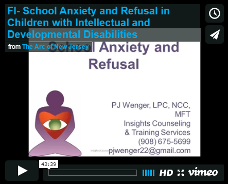 School Anxiety and Refusal in Children with Intellectual and Developmental Disabilities