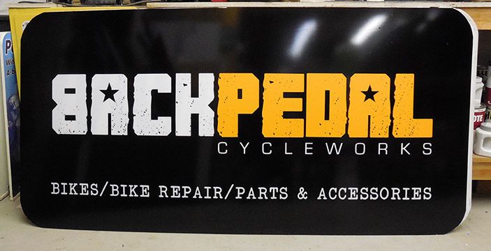 Back Pedal Backlit Sign