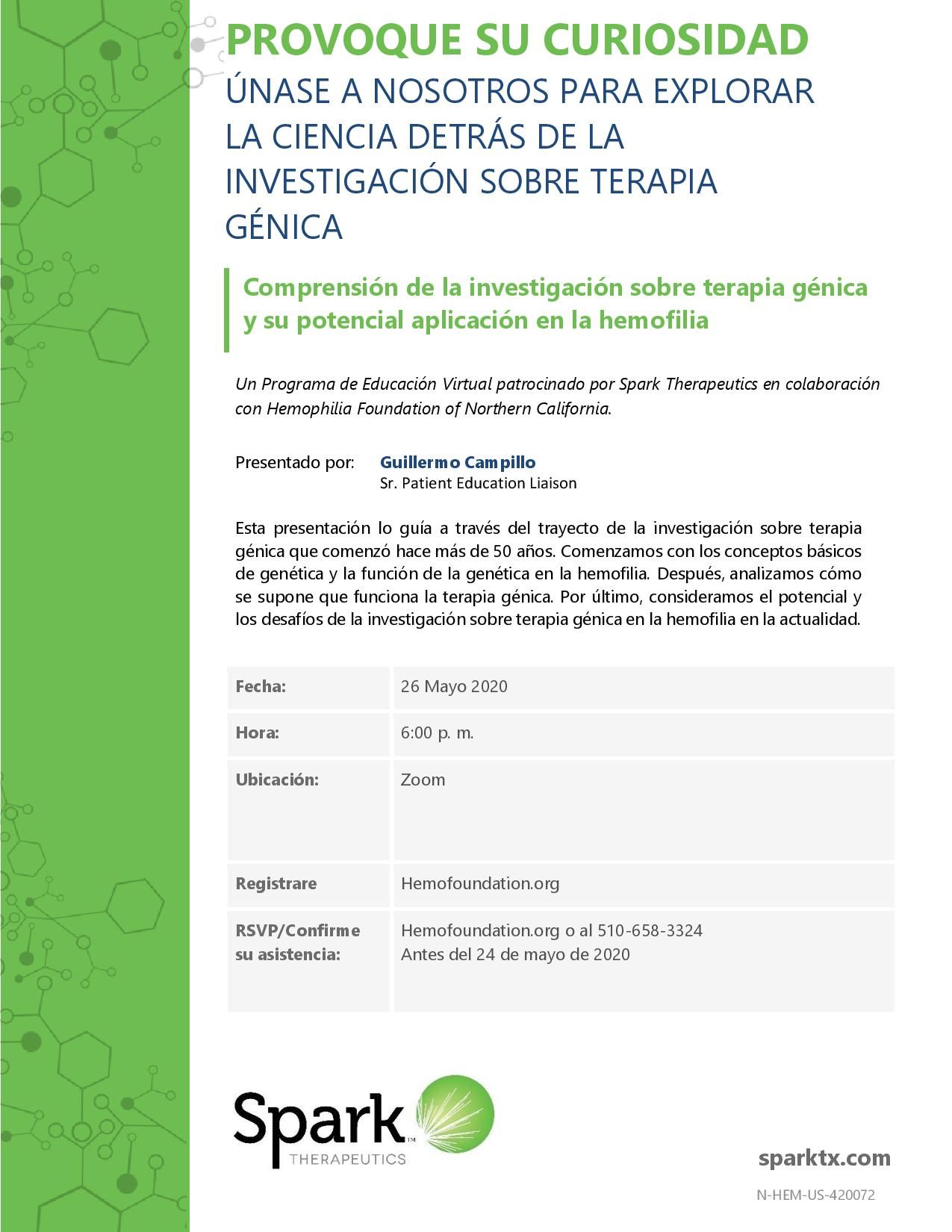 Webinar: Comprensión de la investigación sobre terapia génica y su potencial aplicación en la hemofilia