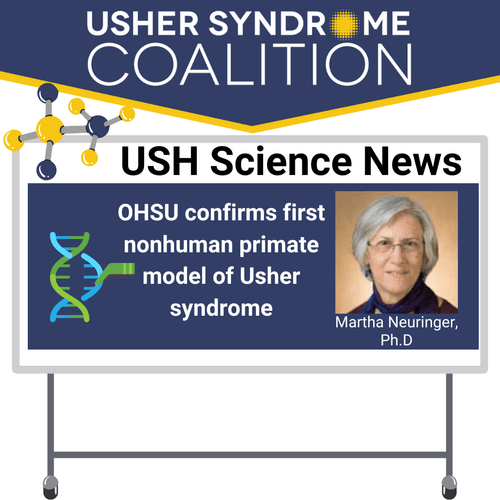 USH Science News. The title of the paper is: "OHSU confirms first nonhuman primate model of Usher syndrome"