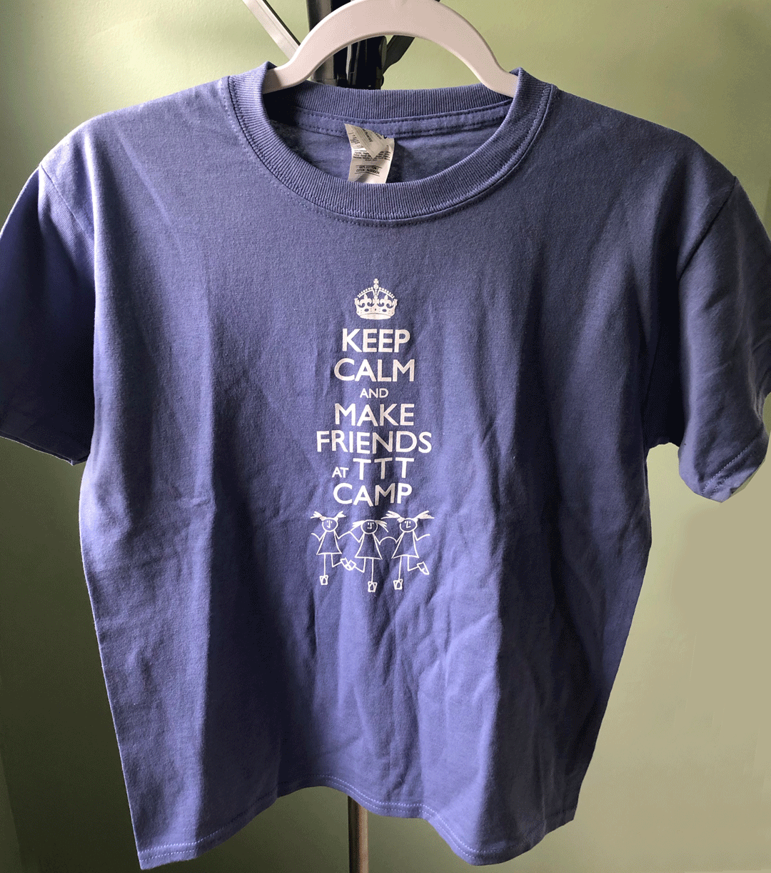 Crew neck, blue/purple t-shirt. (Adult and Child)   (IA-GV)