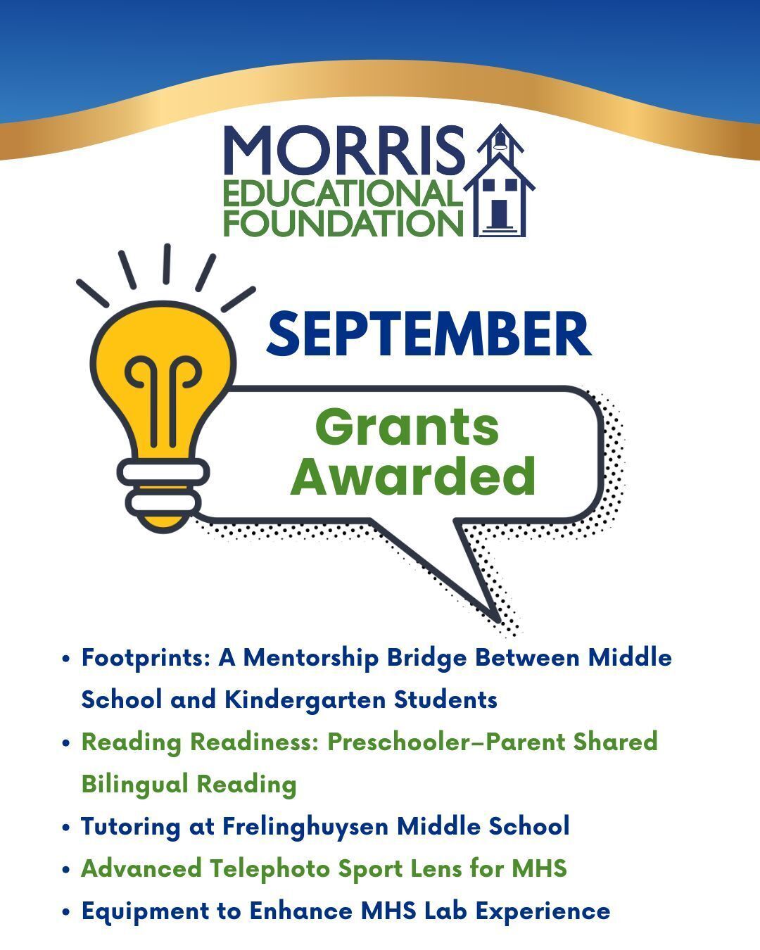 MEF Awards Over $21K in Grants for Sept.