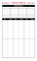 Contract Bridge Score Pad – Red and Black Ink on White Paper RESALE